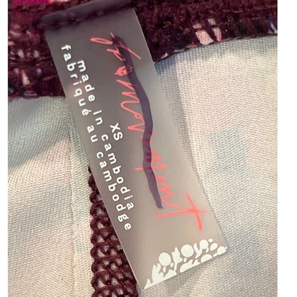 Free People Movement Multi Color Pink Blue Geometric Print Leggings XS - Picture 4 of 6